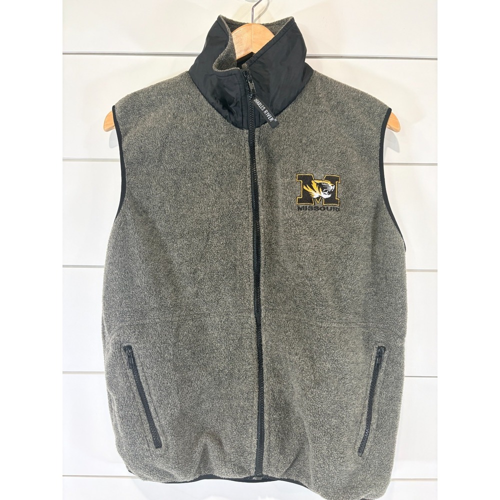 Charles River Apparel Size S Fleece Polyester Vest Grey University of Missouri